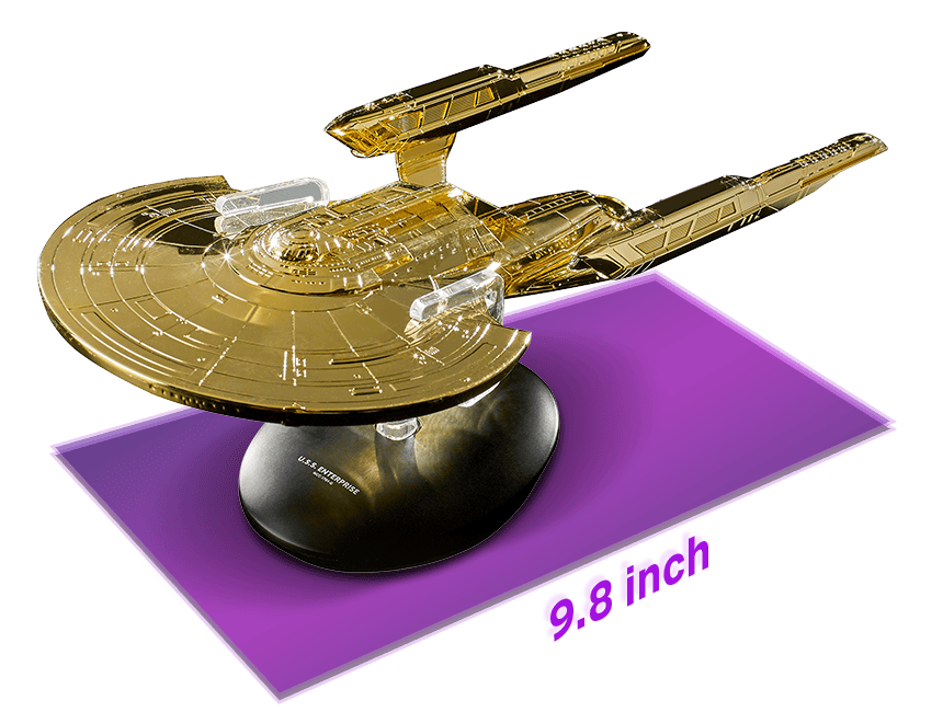 Eaglemoss Star Trek The Official Starship Collection | Gold Plated U.S.S. Enterprise NCC-1701-D Special Edition Hero Collector